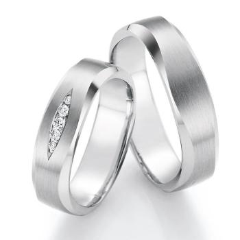 Nowotny-Collection Ruesch Trauringe Weissgold 66/49010-055 + 66/49020-055